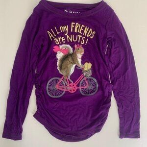 HANES Girl Shirred Graphic Long Sleeve